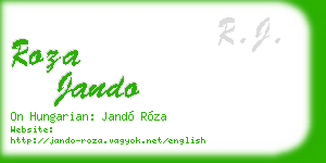 roza jando business card